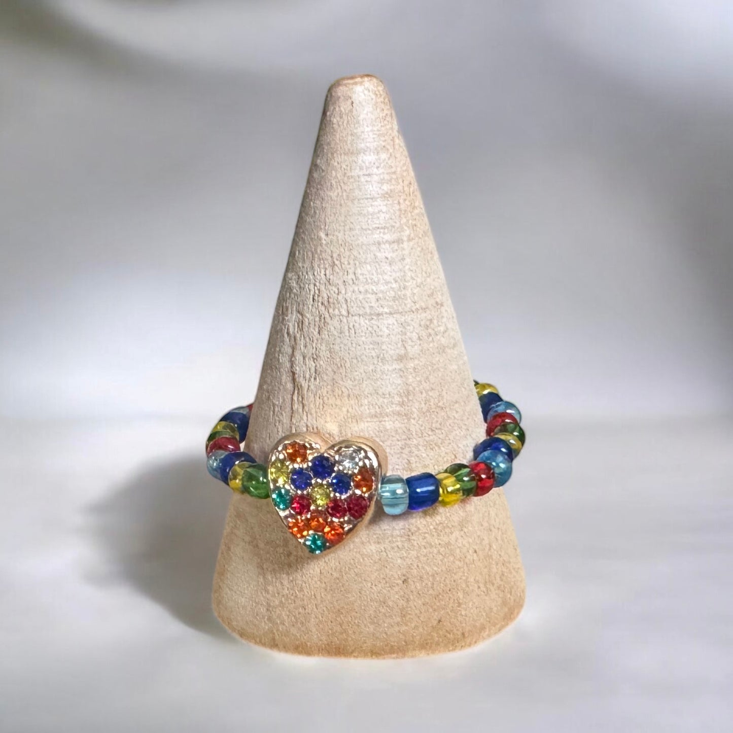 Autism Awareness Heart Stretch Ring