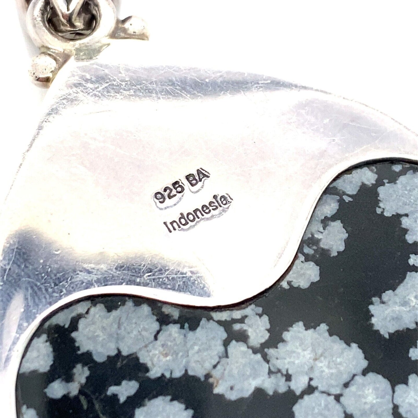 Vintage Suarti Snowflake Obsidian 925 Necklace