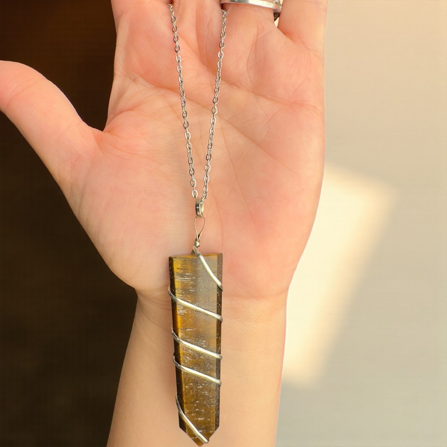 Tigers Eye Channeling Wand Necklace