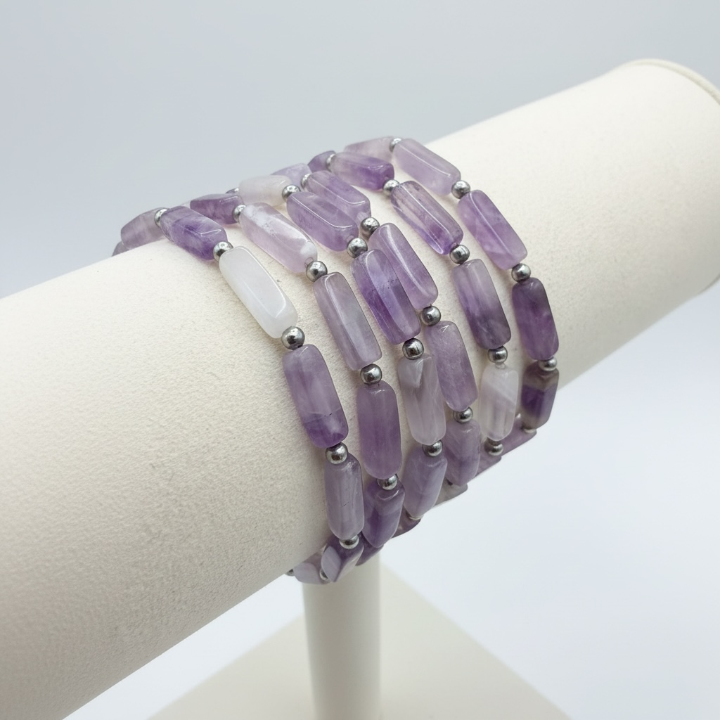 Rectangle Amethyst Bracelet