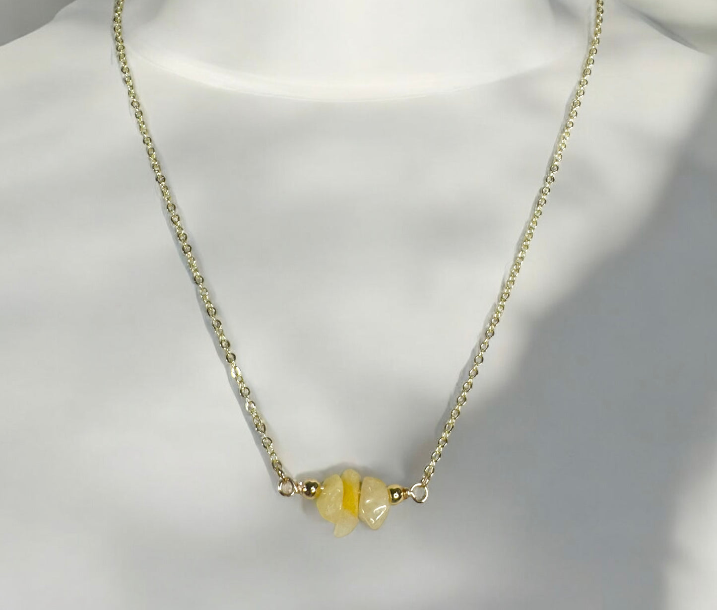 Yellow Calcite Numerology Necklace – Confidence, Joy & Mental Clarity