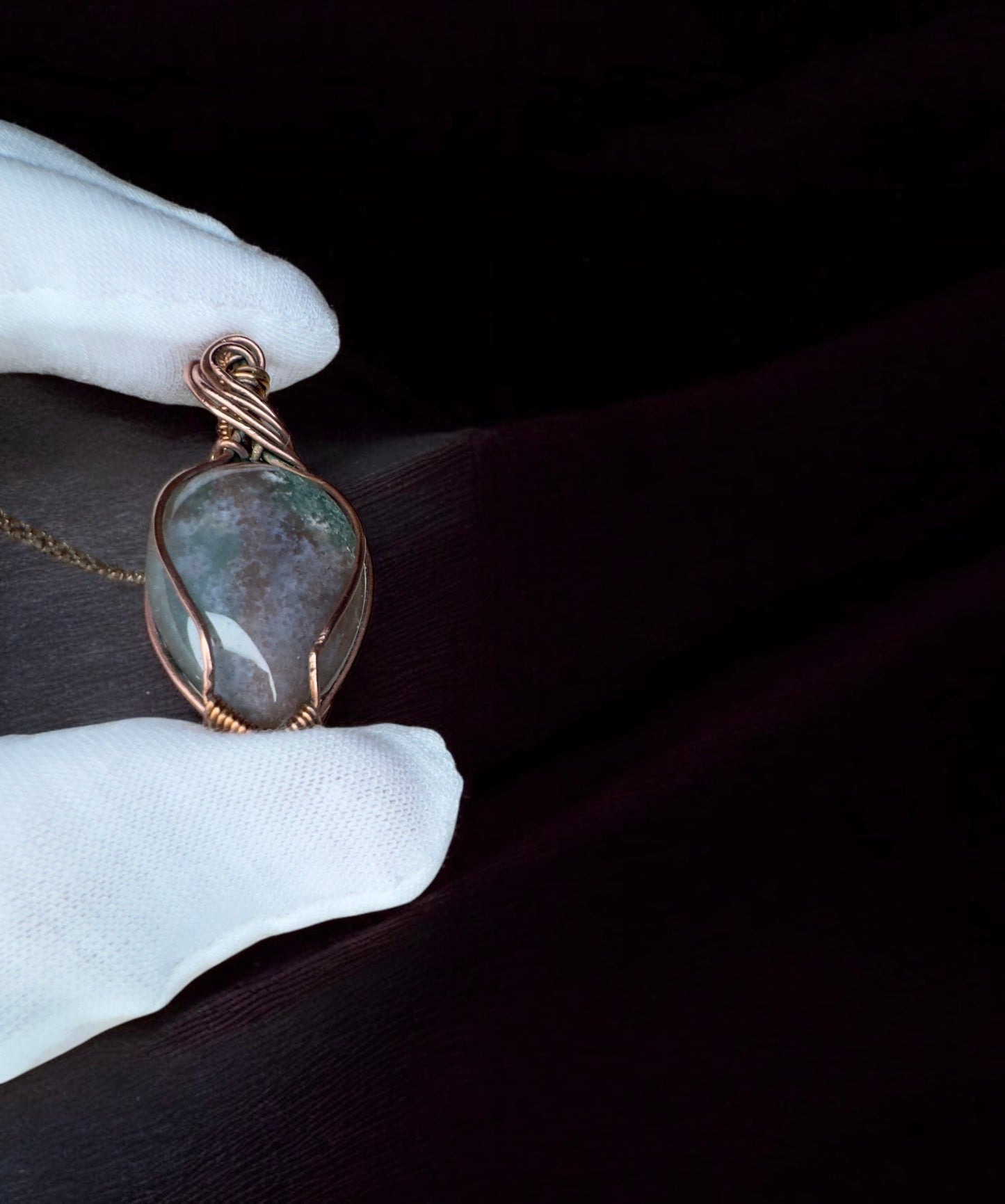 Earthbound Spirit– Indian Agate Copper Pendant