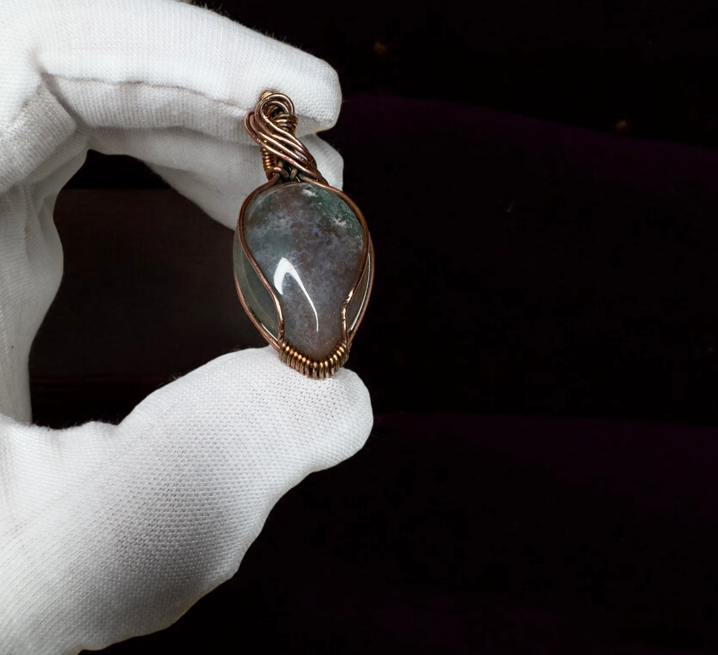 Earthbound Spirit– Indian Agate Copper Pendant
