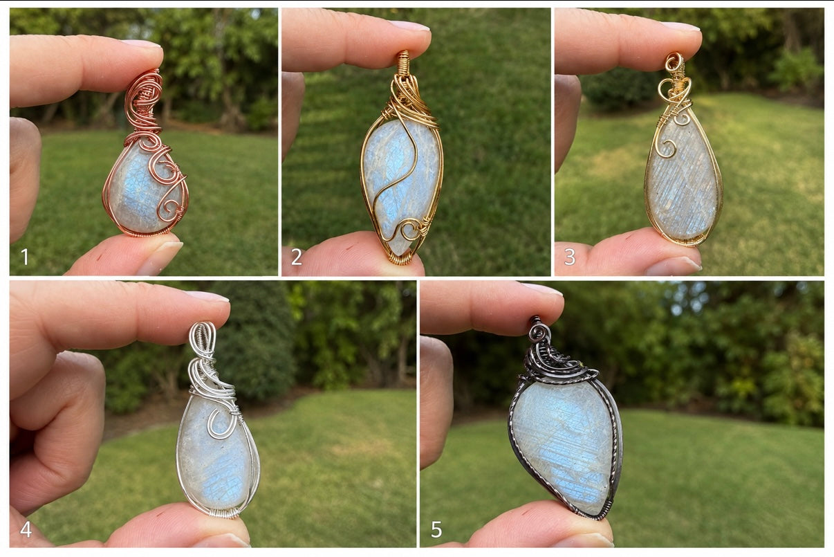 Tanzanian Confetti Moonstone Pendants