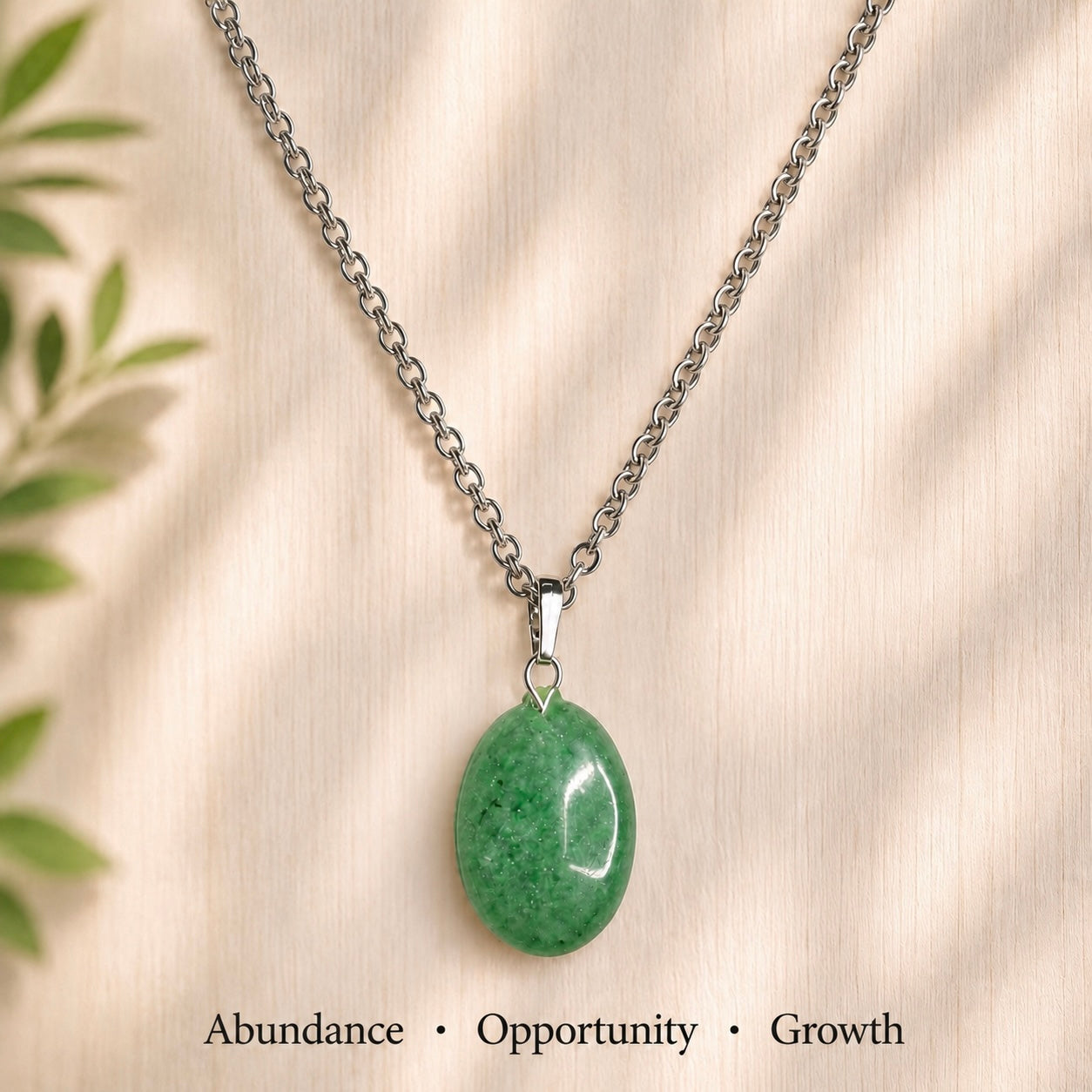 Mini Green Aventurine Oval Necklaces