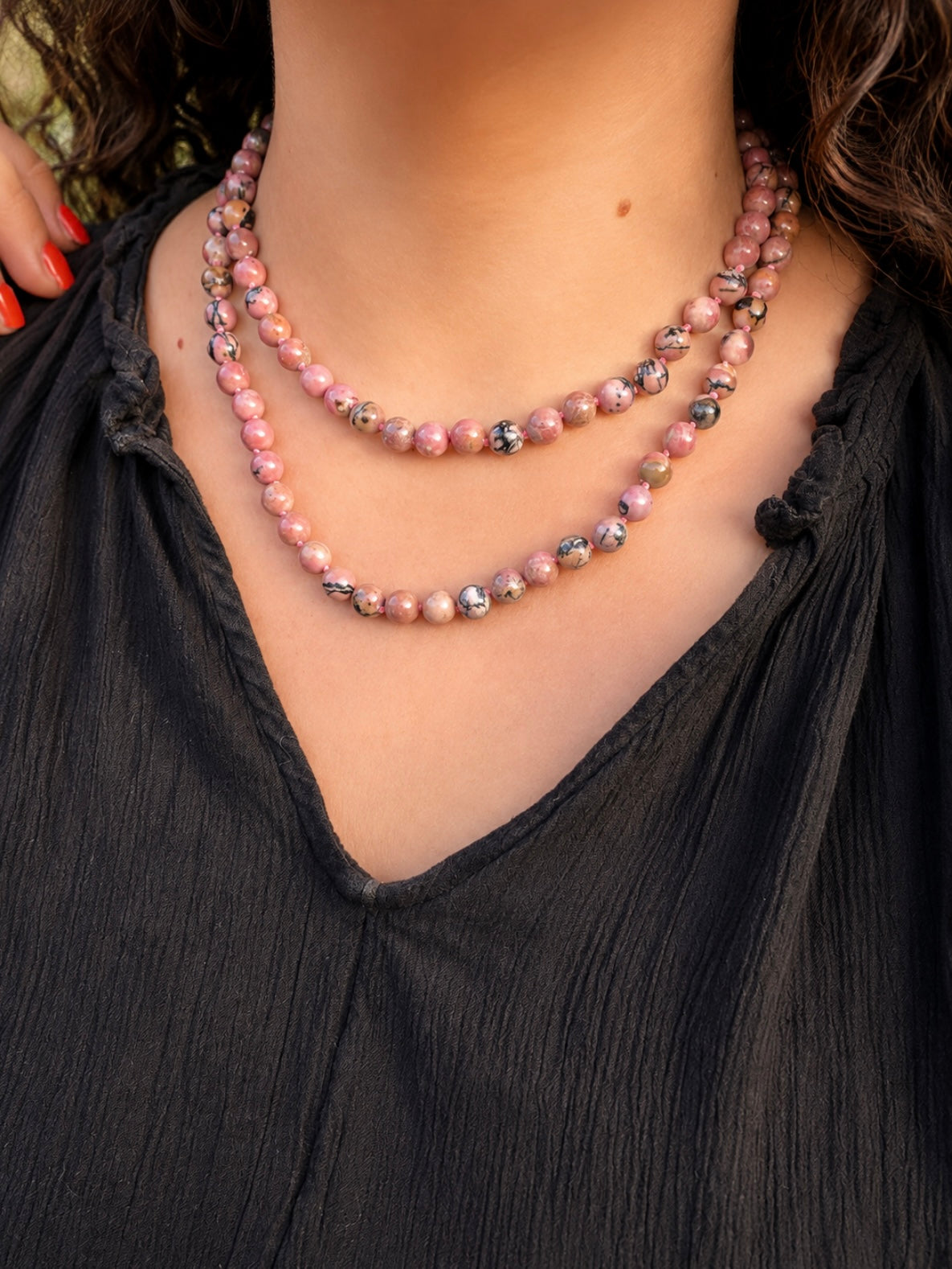 Rhodonite 30–32” Layering Necklace
