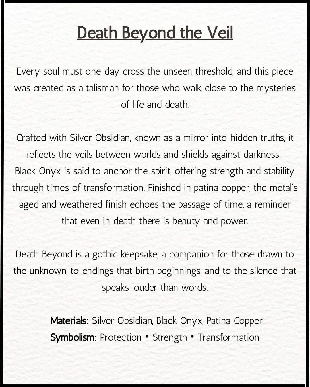 Death Beyond the Veil