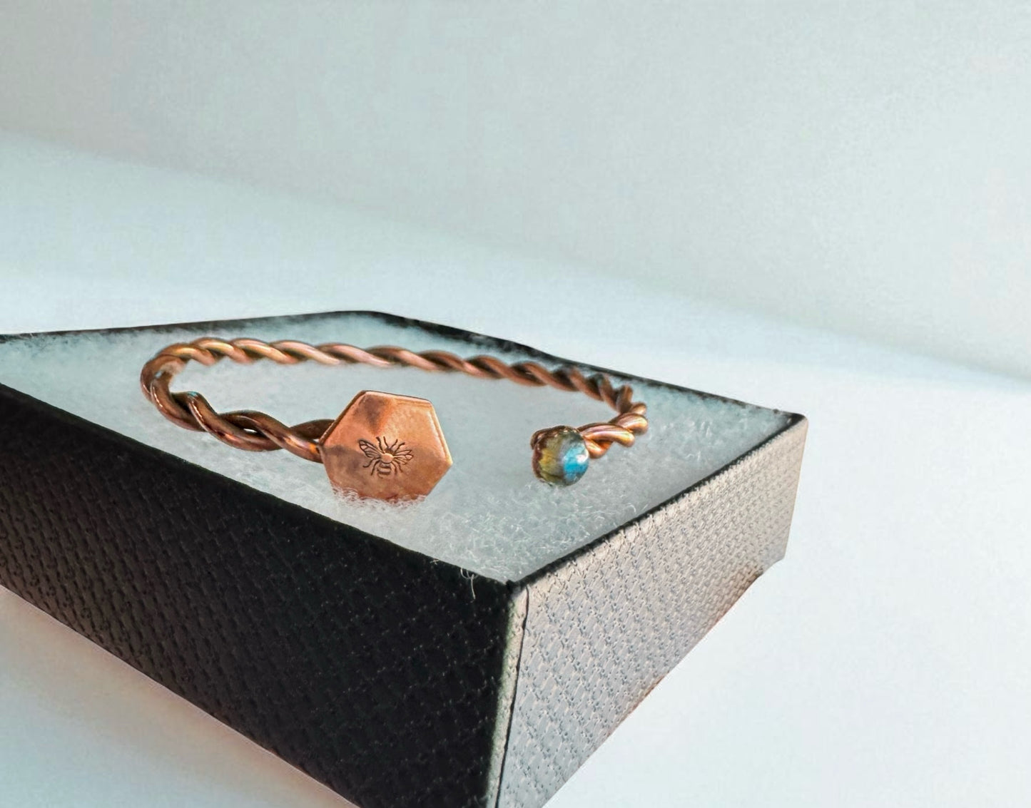 Artisan Honeycomb Bracelet with Labradorite