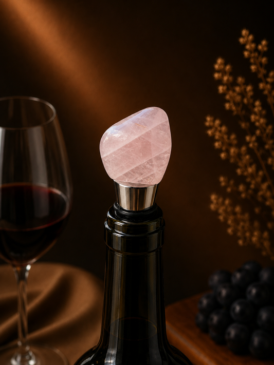 Rose Quartz Gemstone Wine Stopper