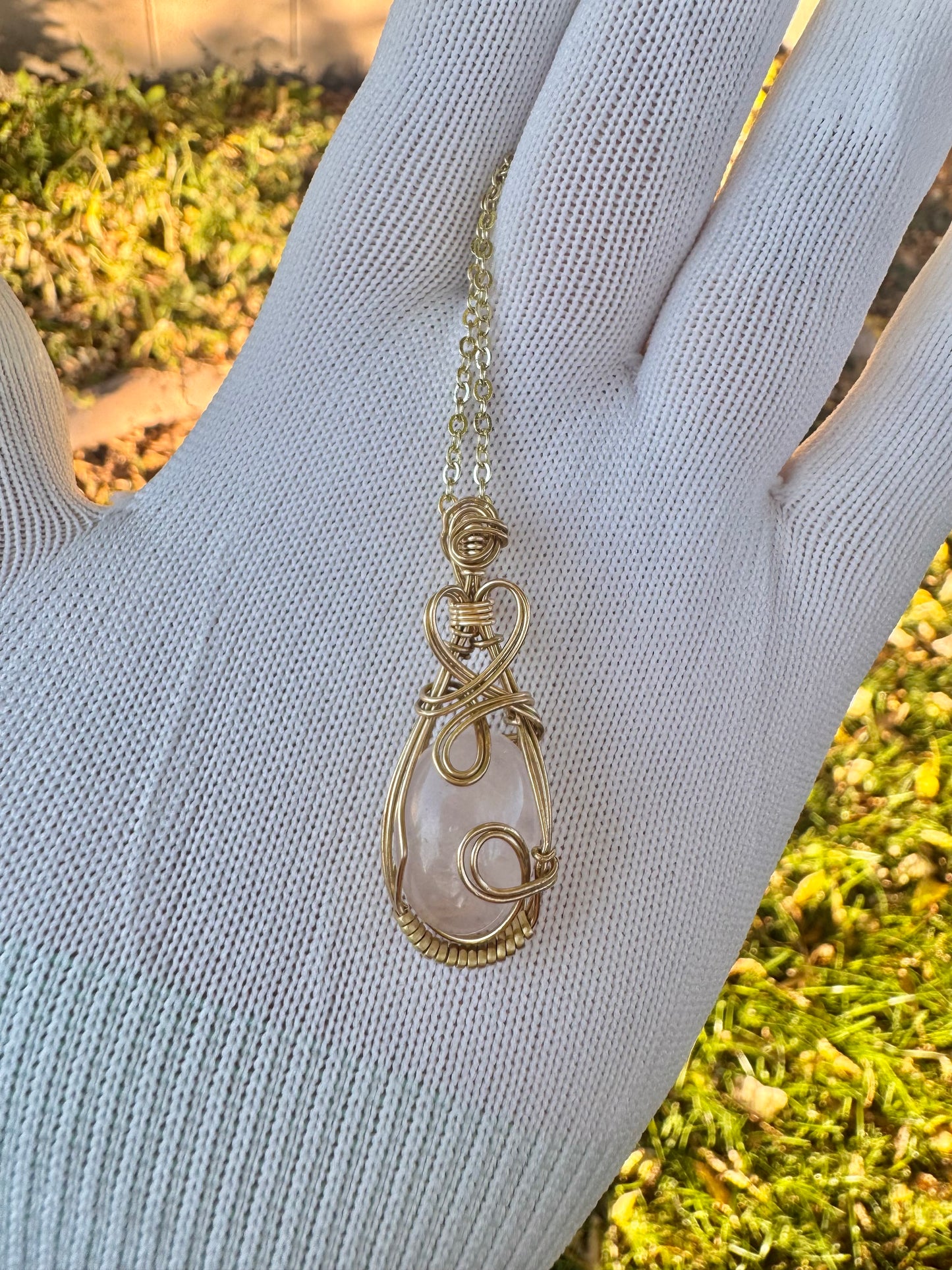 Golden Heart Rose Quartz