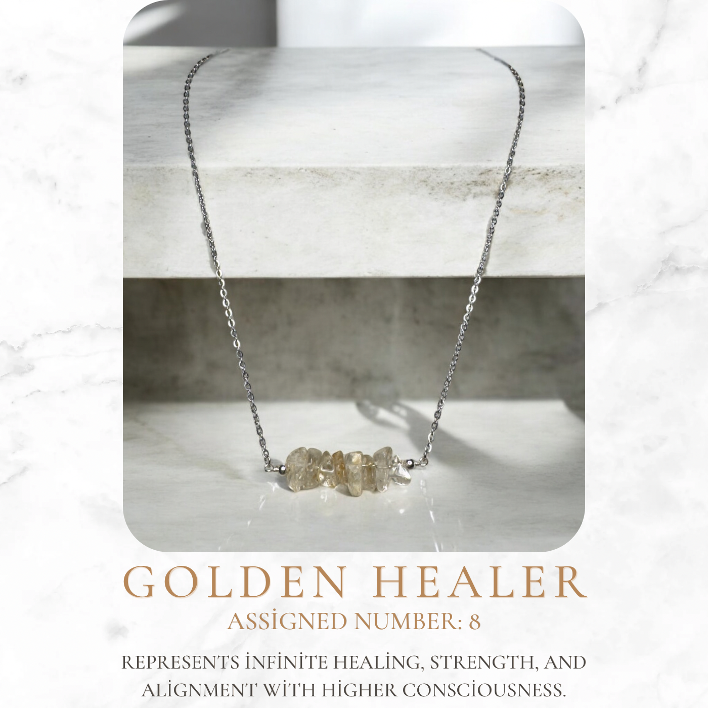 Golden Healer Numerology Necklace – Infinite Healing & Spiritual Awakening