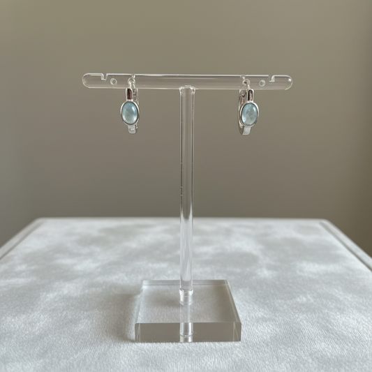 Aquamarine Small Hoop Earrings
