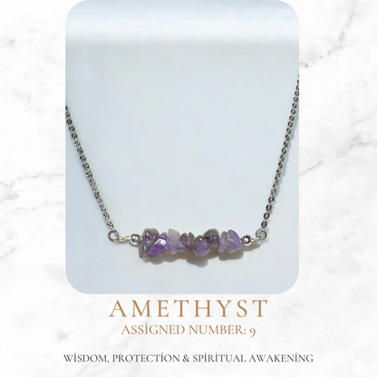 Amethyst Numerology Necklace – Wisdom, Protection & Spiritual Awakening