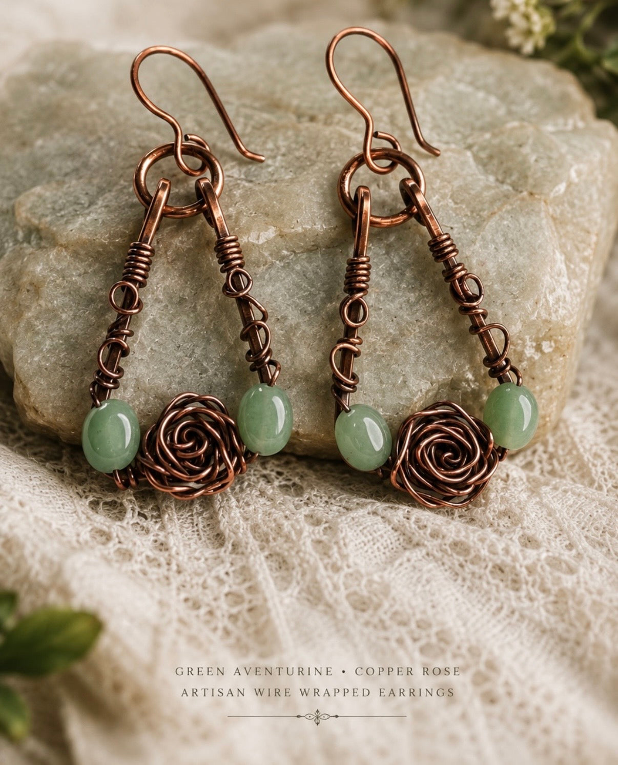 Evergreen Rose Earrings