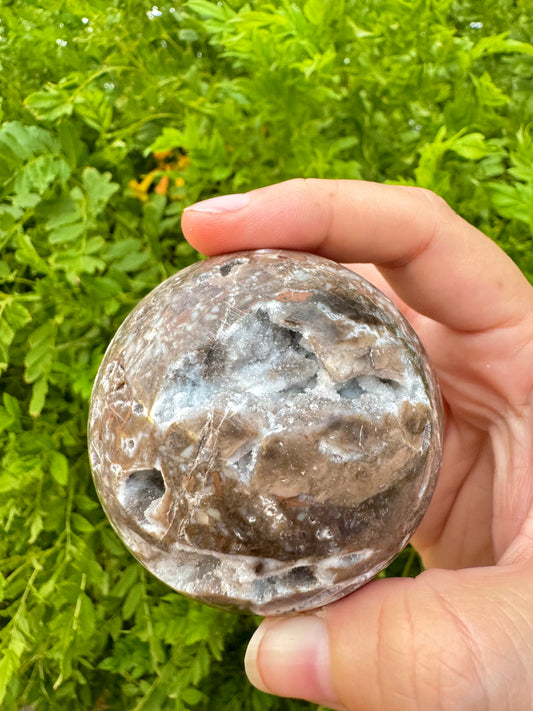 Chalcedony with Druzy Sphere