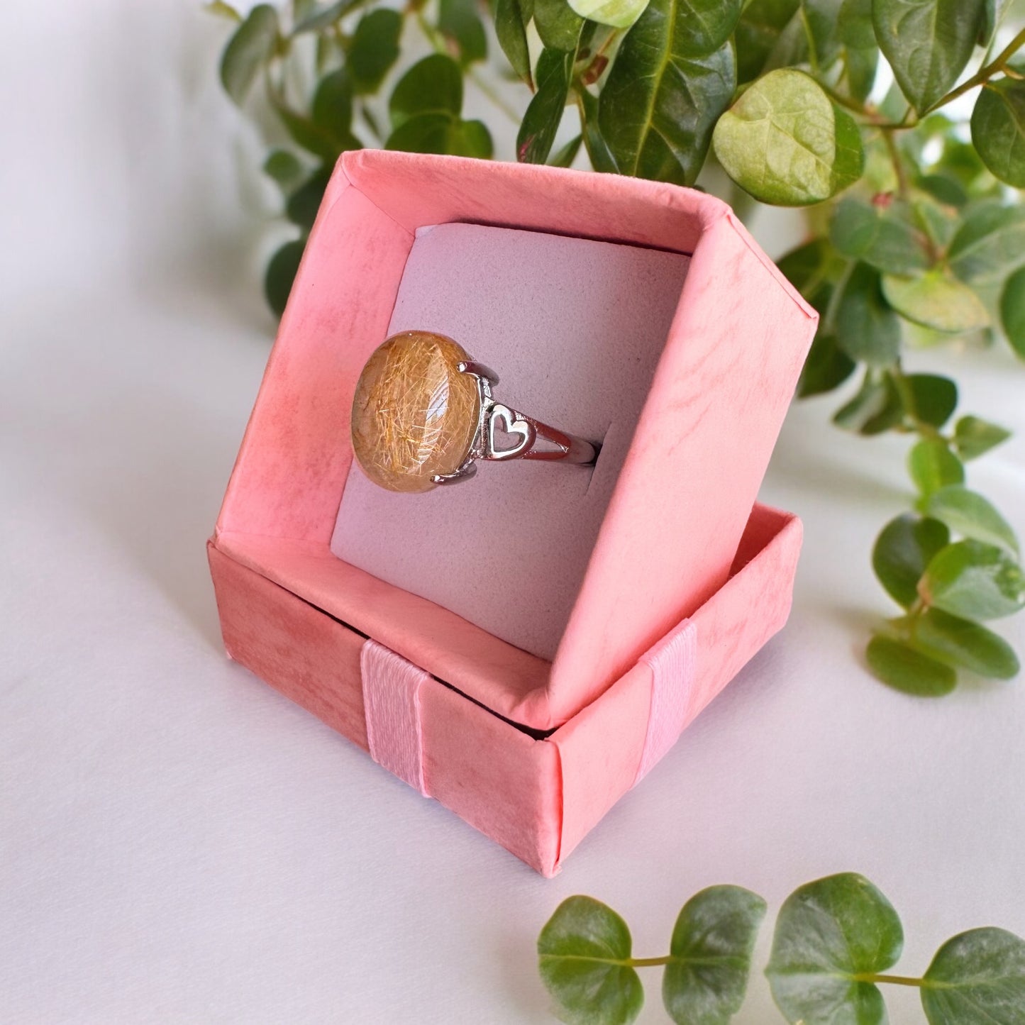 Adjustable Rutilated Quartz Ring