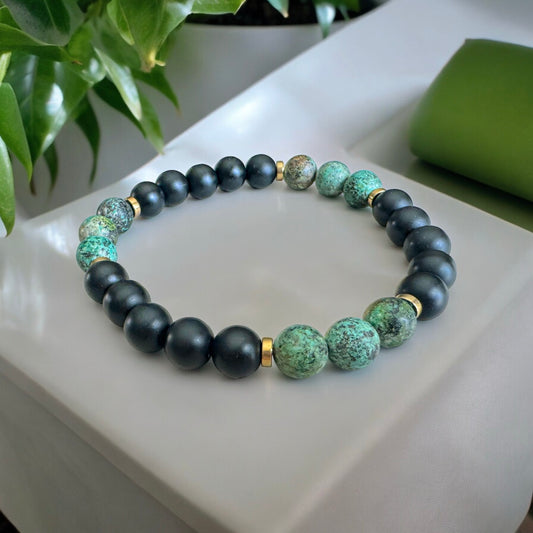 African Turquoise & Black Onyx