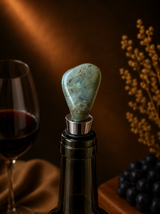 Labradorite Gemstone Wine Stopper