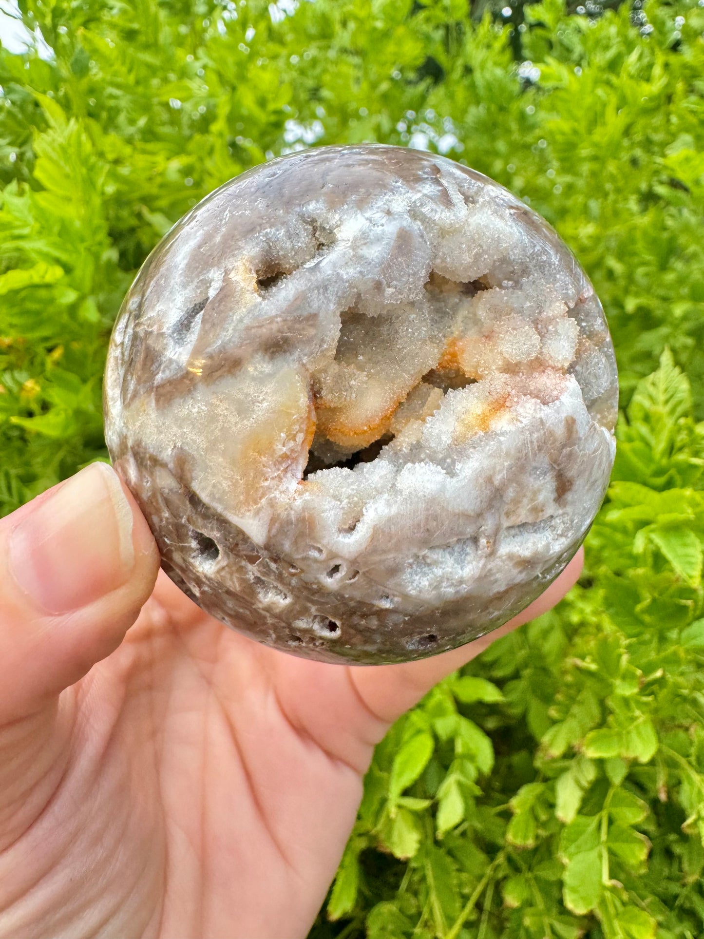 Chalcedony with Druzy Sphere