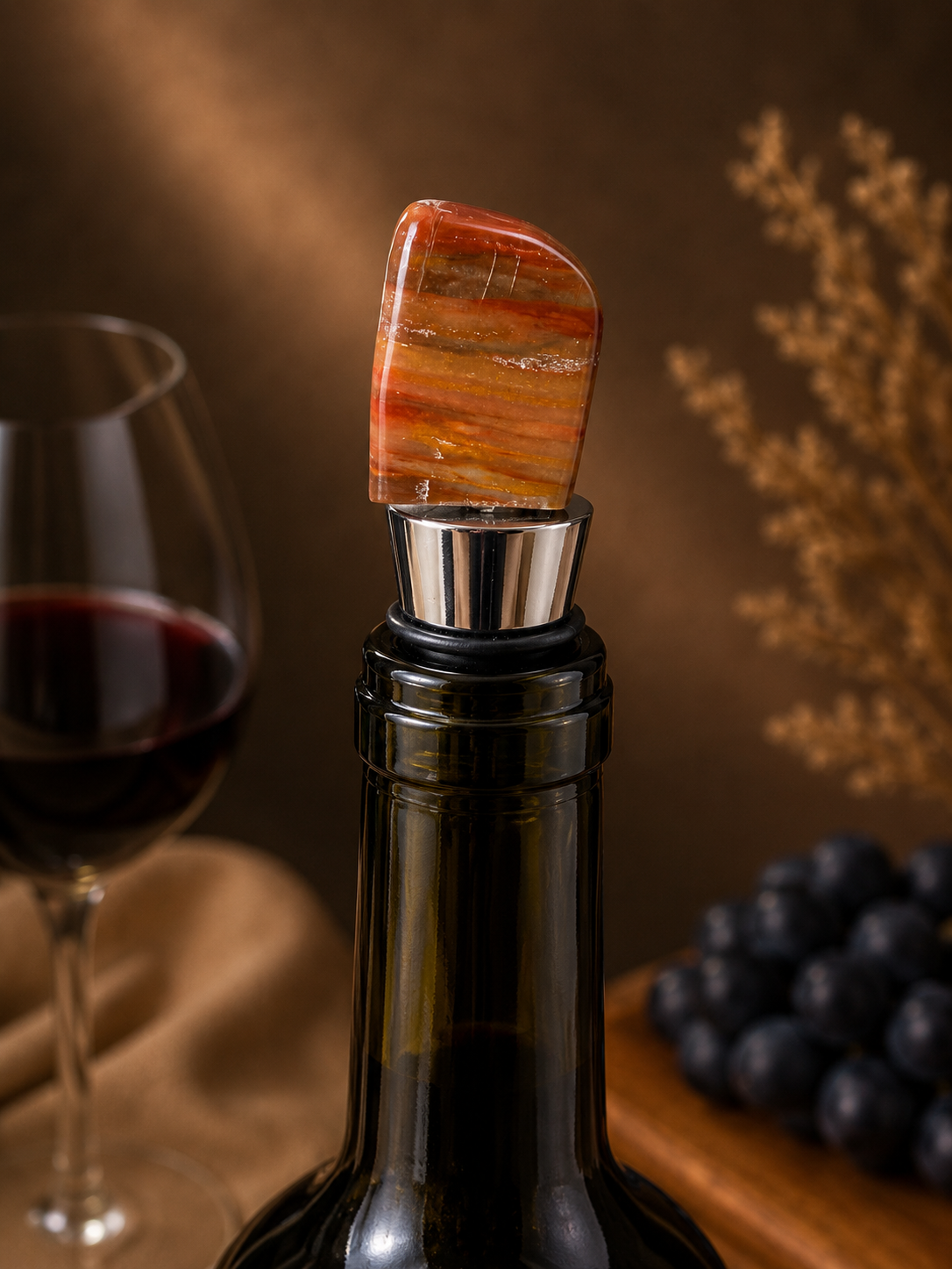 Desert Jasper Gemstone Wine Stopper