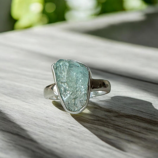 .925 Sterling Silver Green Fluorite Ring