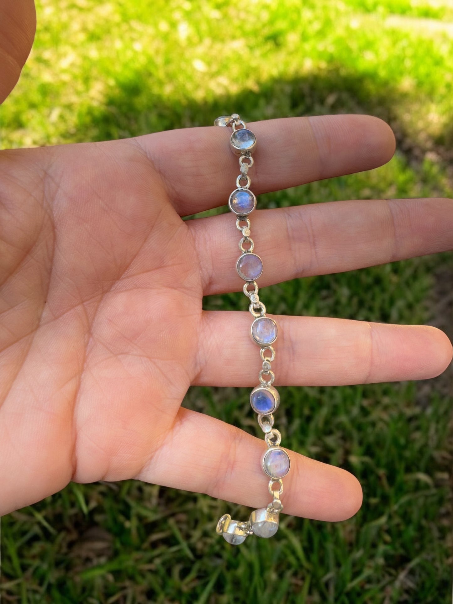 .925 Sterling Silver Moonstone Bracelet