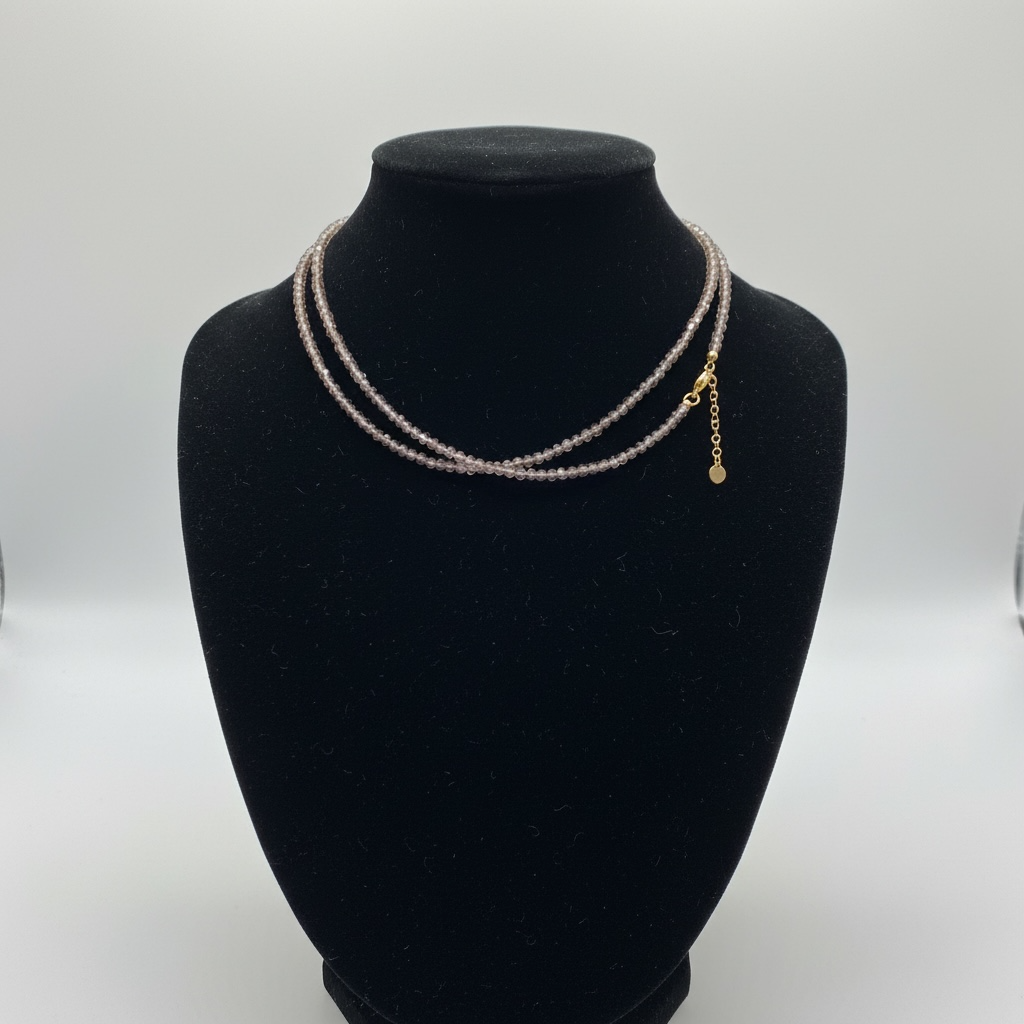 Dainty Smoky Quartz Necklace (15-17 inches)
