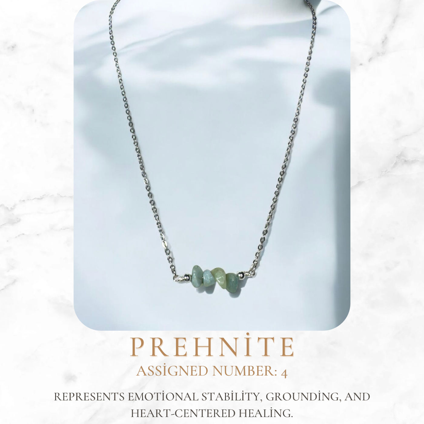 Prehnite Numerology Necklace – Grounded in Love & Intuition