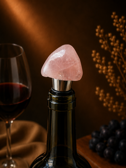 Rose Quartz Gemstone Wine Stopper