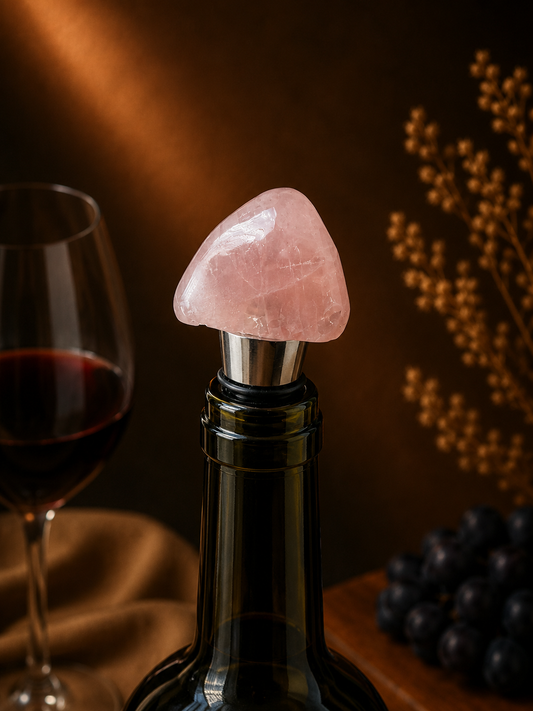 Rose Quartz Gemstone Wine Stopper