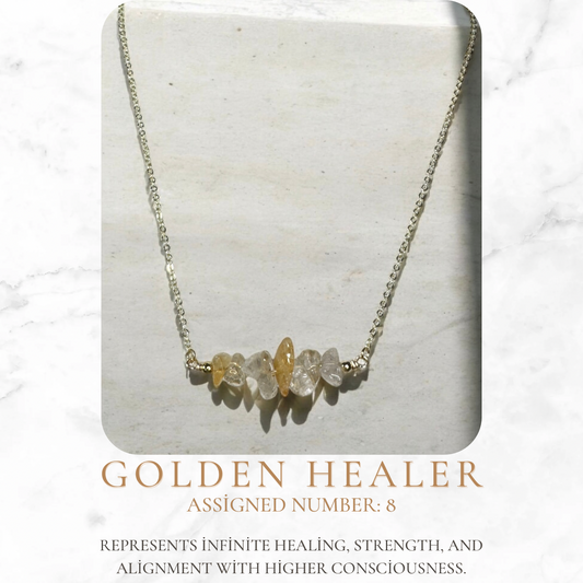 Golden Healer Numerology Necklace – Infinite Healing & Spiritual Awakening