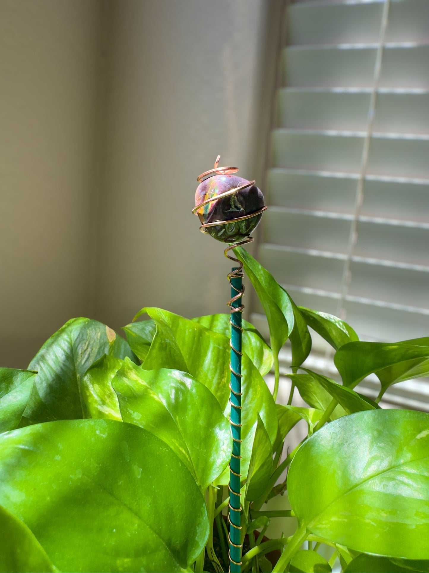 Electroculture Copper Spirals- With Gemstones