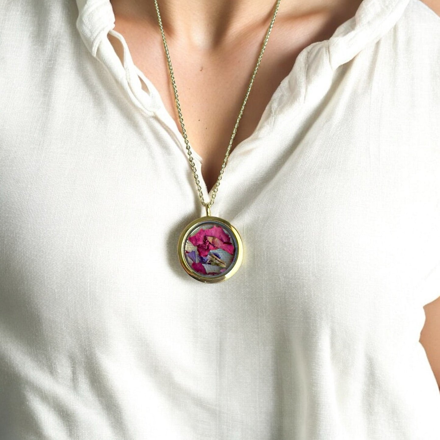 Family Flower Locket Necklace