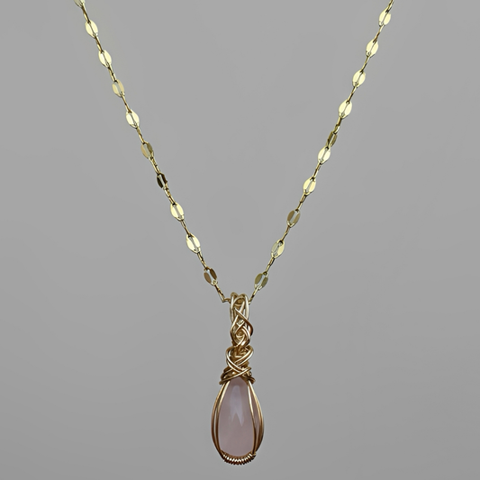 Intertwined-Morganite Wire-Wrapped Pendant