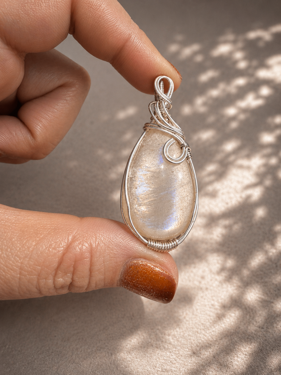 Silver Tanzanian Confetti Moonstone Pendant