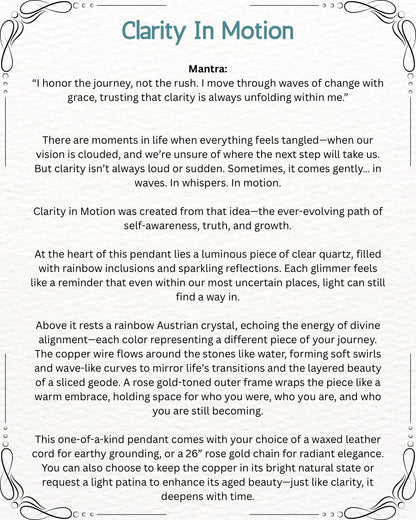 Clarity in Motion