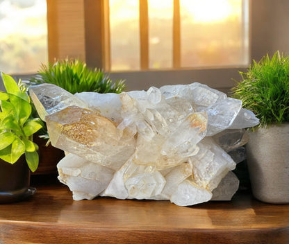 Natural Clear Quartz Cluster Point