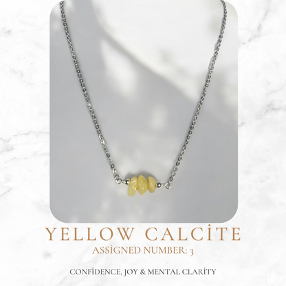 Yellow Calcite Numerology Necklace – Confidence, Joy & Mental Clarity