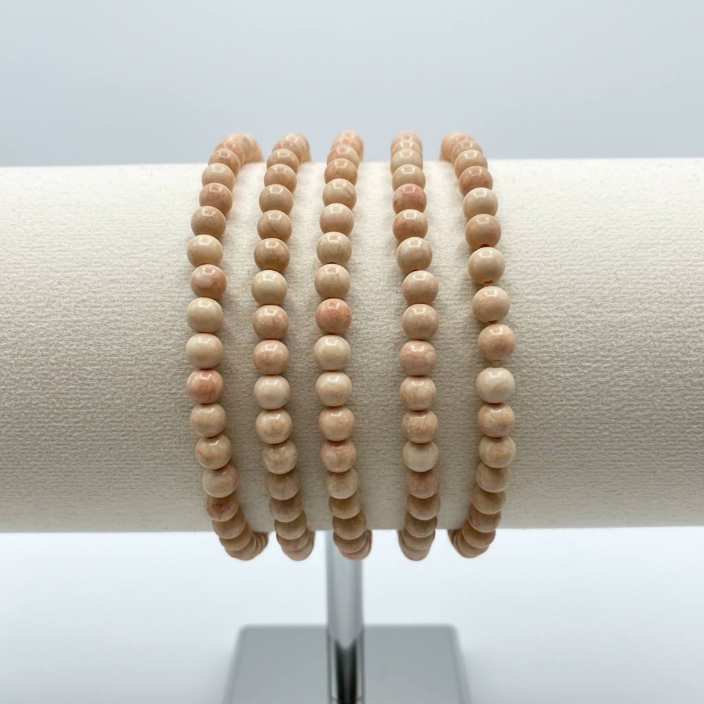 Pink Zebra Jasper- 5mm