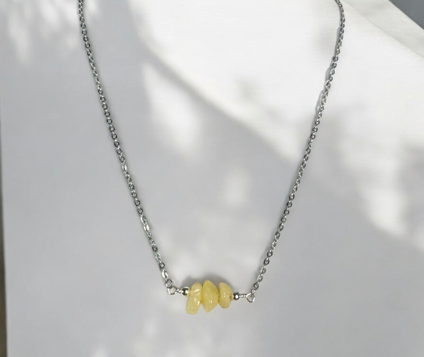 Yellow Calcite Numerology Necklace – Confidence, Joy & Mental Clarity