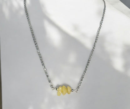 Yellow Calcite Numerology Necklace – Confidence, Joy & Mental Clarity