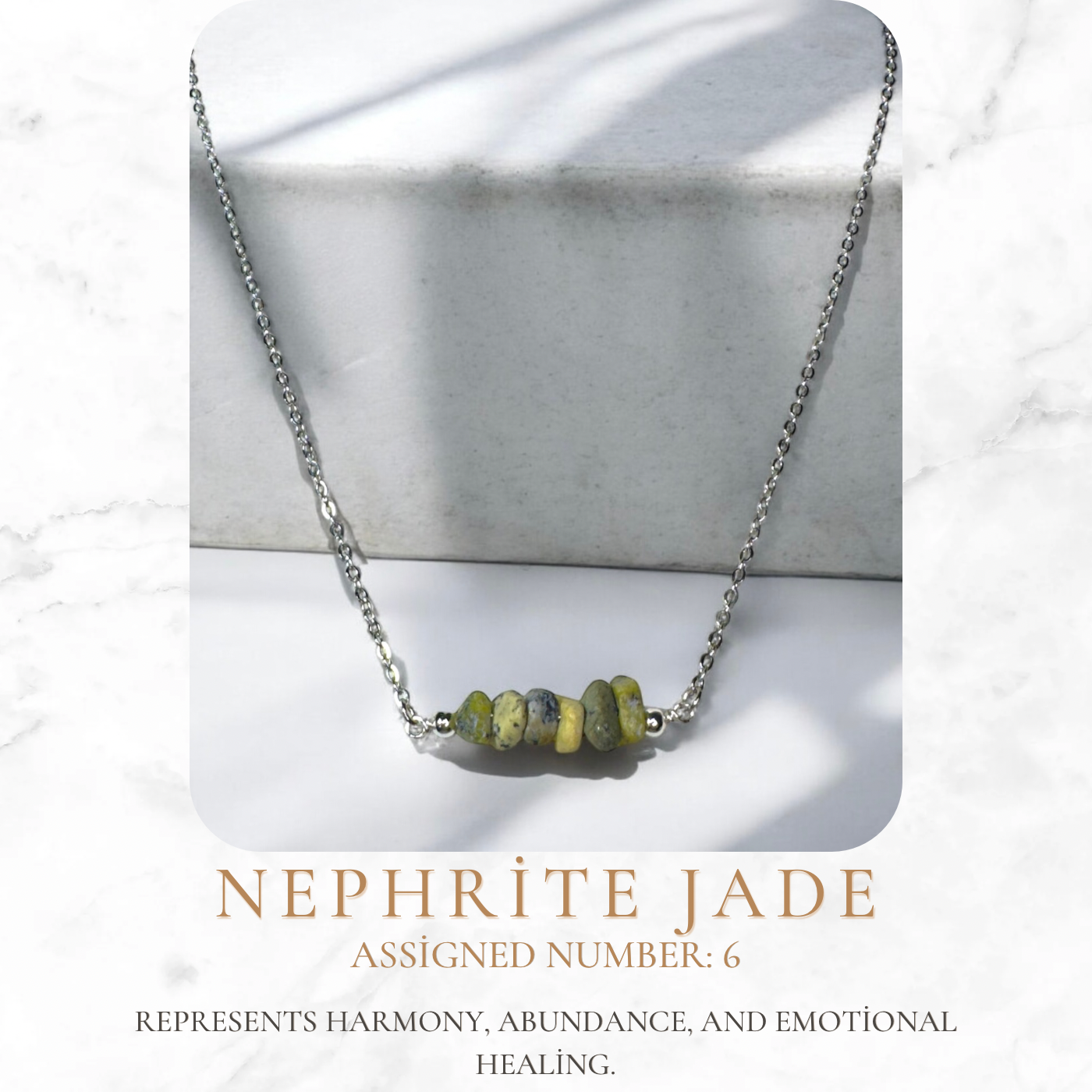 Nephrite Jade Numerology Necklace – Prosperity, Harmony & Protection