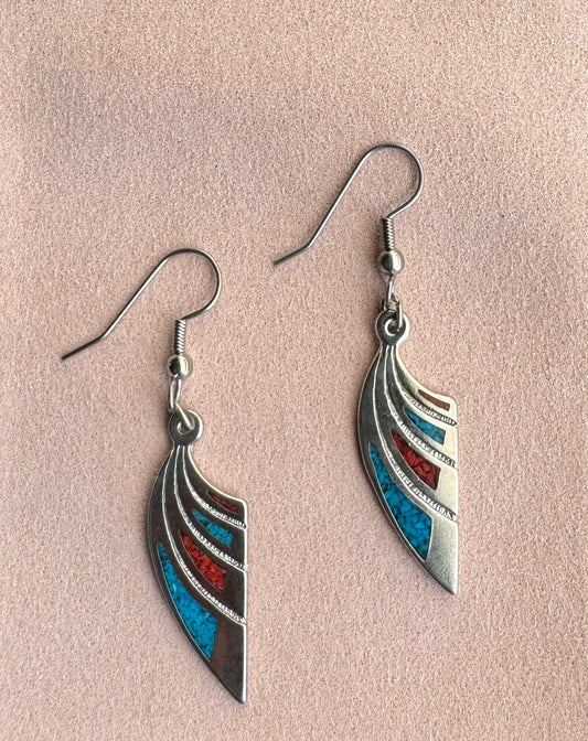 Turquoise & Coral Earrings