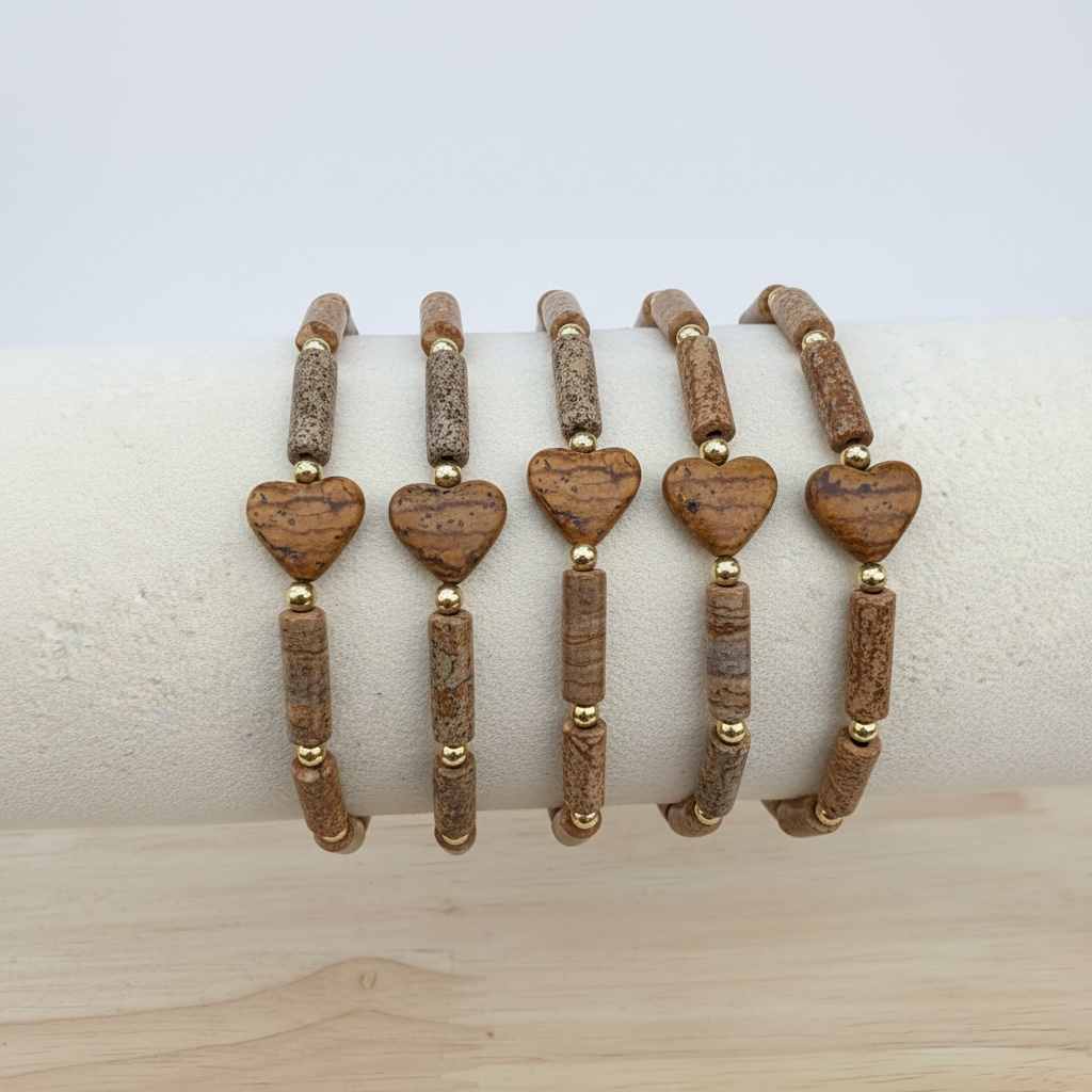 Picture Jasper Heart Bracelet