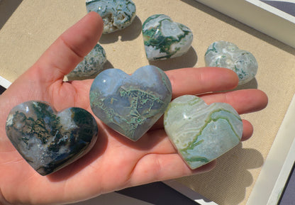 Moss Agate Hearts