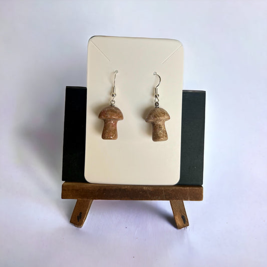 Aragonite Mushroom Earrings