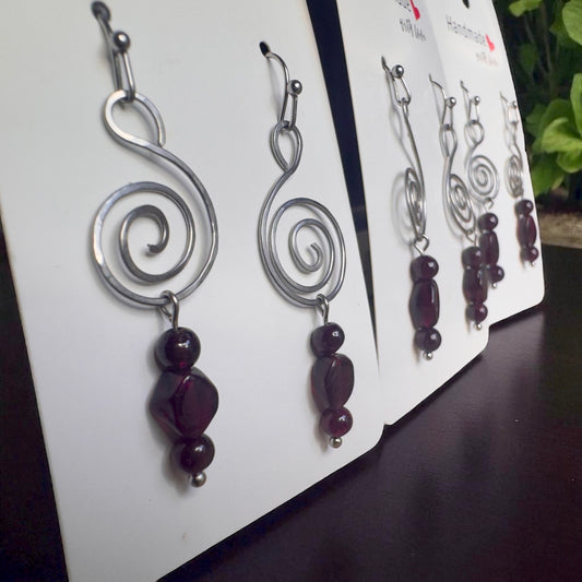 Crimson Spiral Earrings