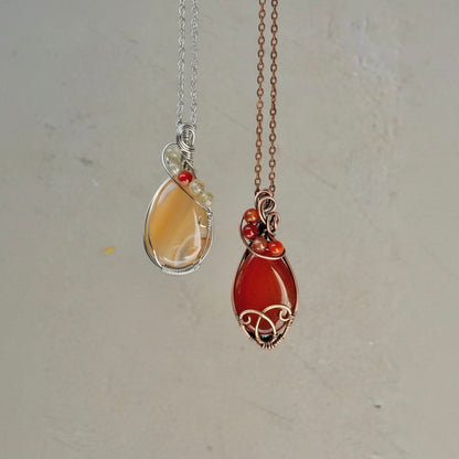 Year of the Fire Horse Collection: Agate & Carnelian Pendants