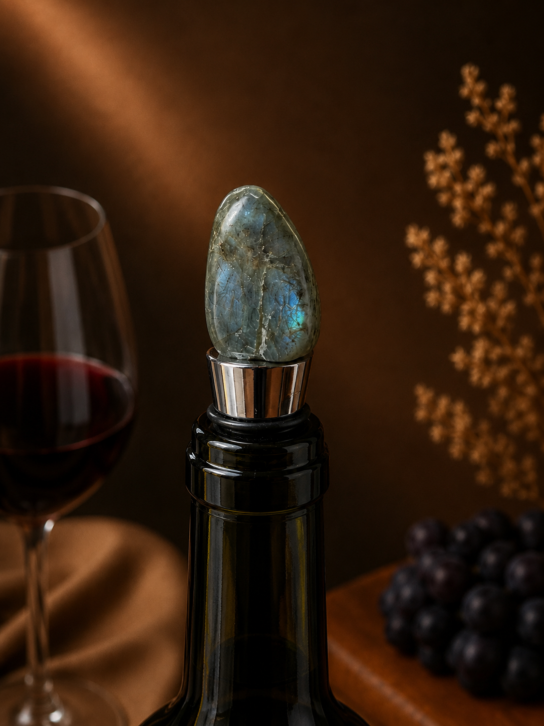 Labradorite Gemstone Wine Stopper