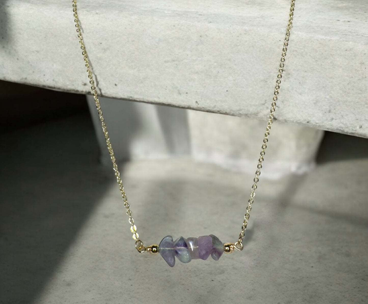 Rainbow Fluorite Numerology Necklace – Clarity, Balance & Transformation